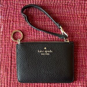 Kate Spade Lena Black Leather Wristlet Travel Wallet with Key Pouch 🔑